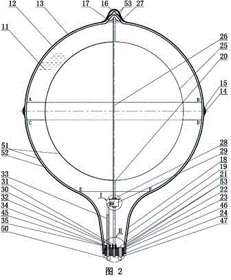 Glass-metal vacuum water upward push-out solar heat collection ball water heater