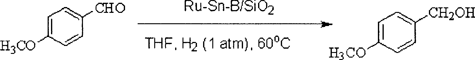 Method for load type amorphous ruthenium boron-containing catalyst to catalyzing hydrogenating and reducing carbonyl compound to prepare alcohol