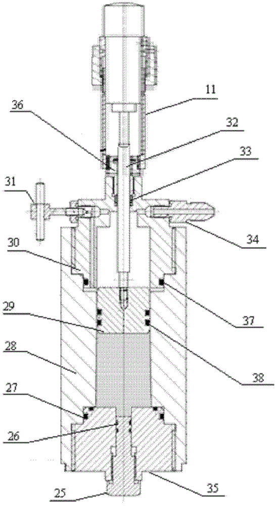 High-temperature and high-pressure volume expansion and shrinkage tester of oil well cement