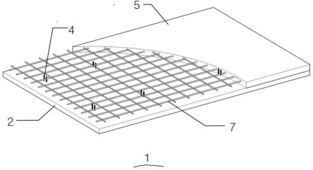 Assembly type laminated slab and composite beam connecting structure and construction method