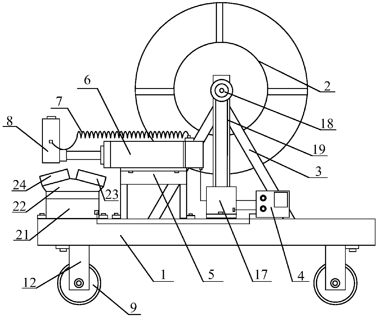 Automatic threading machine with high performance and used for cable burying