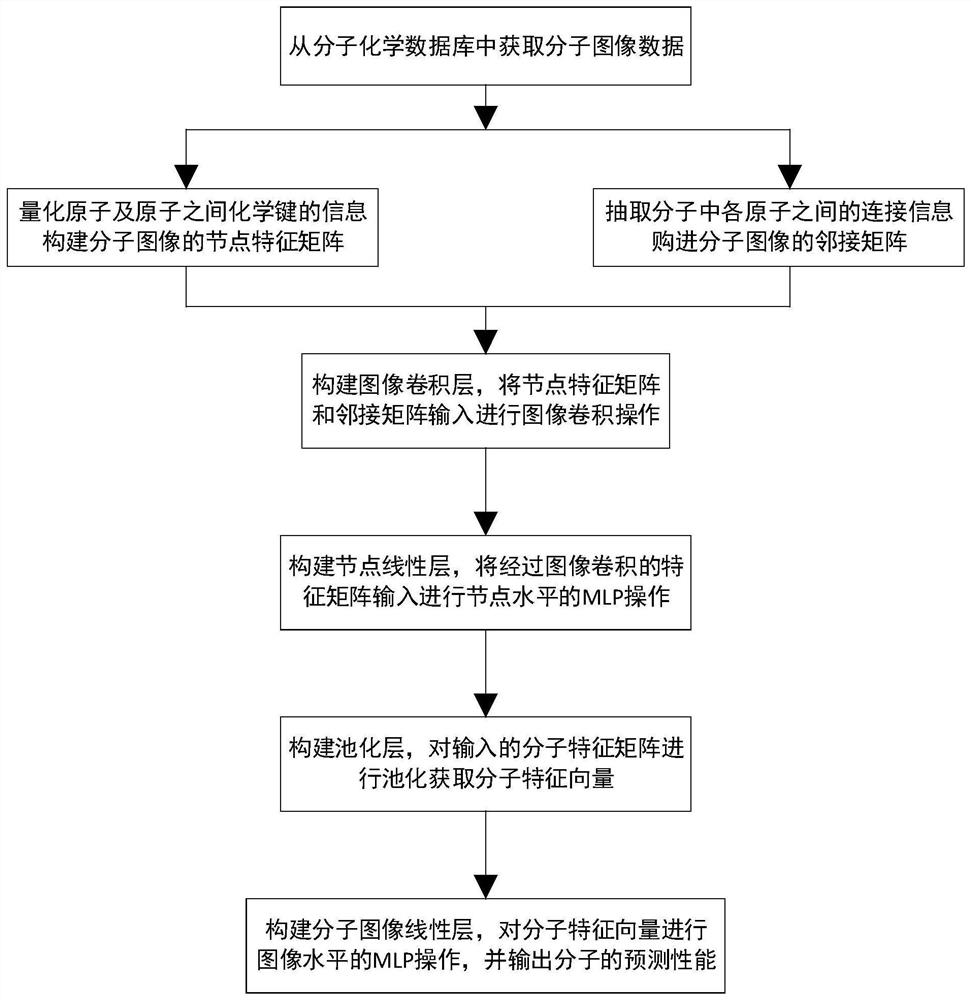 Molecular feature extraction and performance prediction method based on image convolution