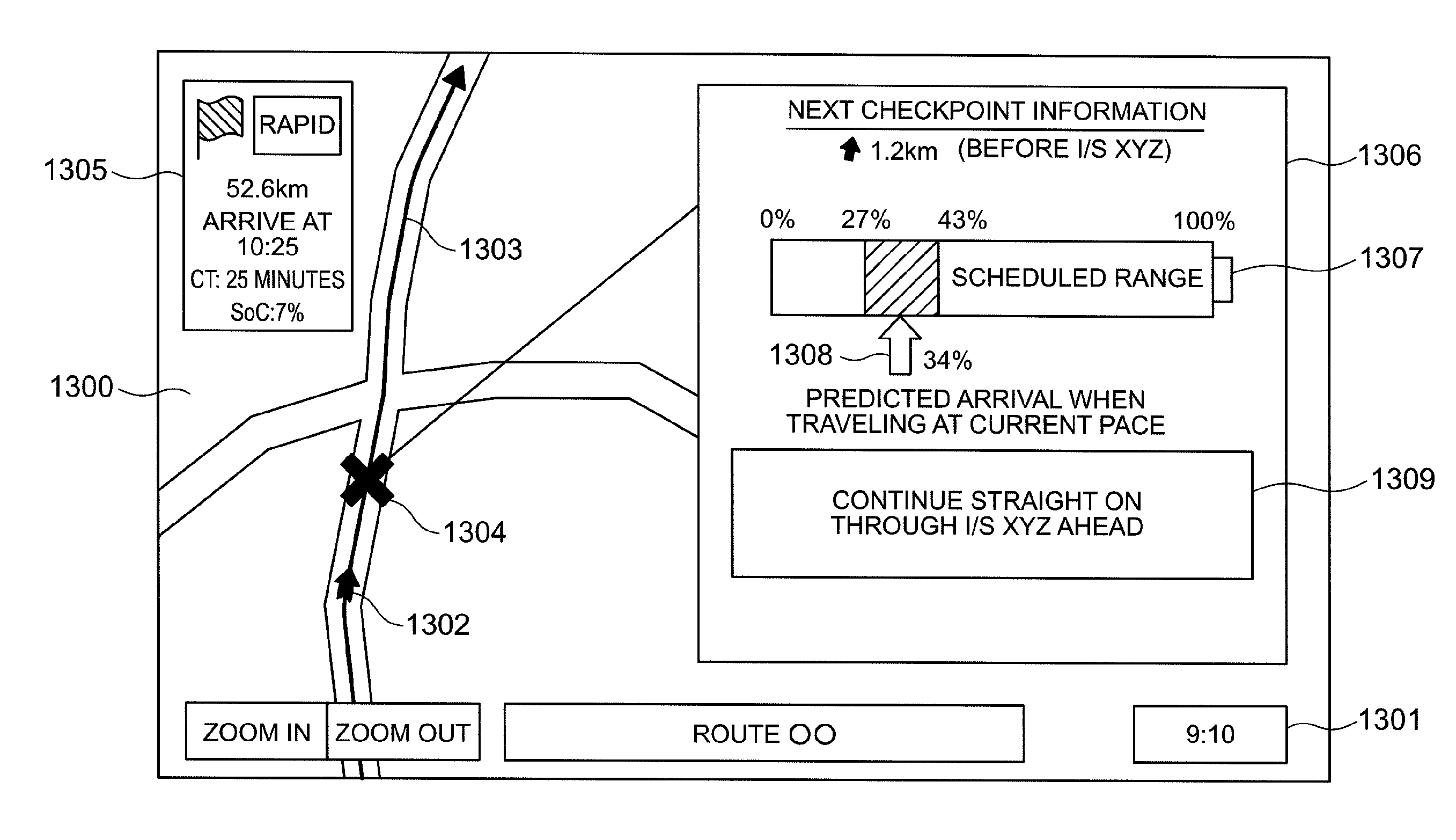 Navigation system for electric vehicle