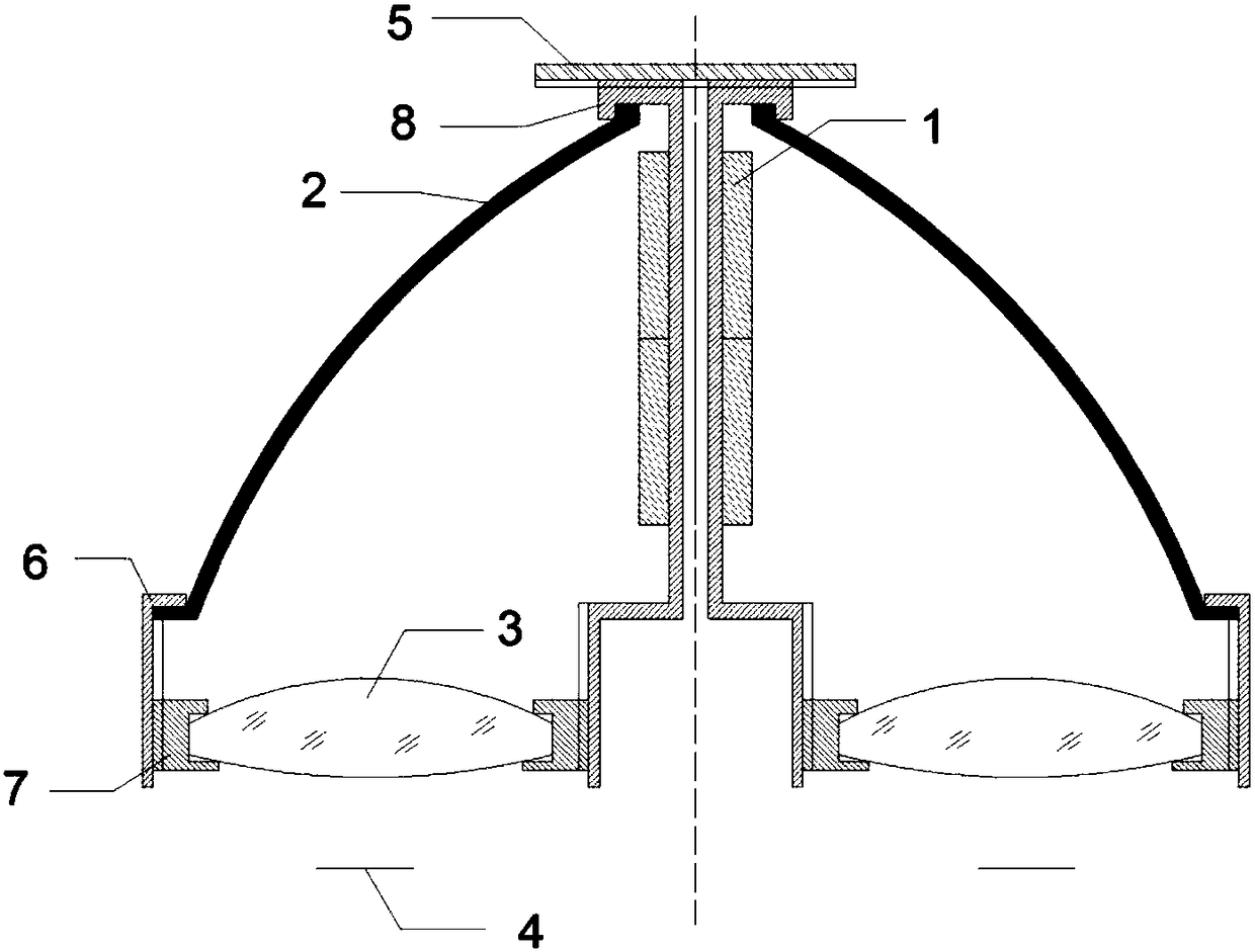 Catadioptric head-mounted display optical system for rendering three-dimensional scenes