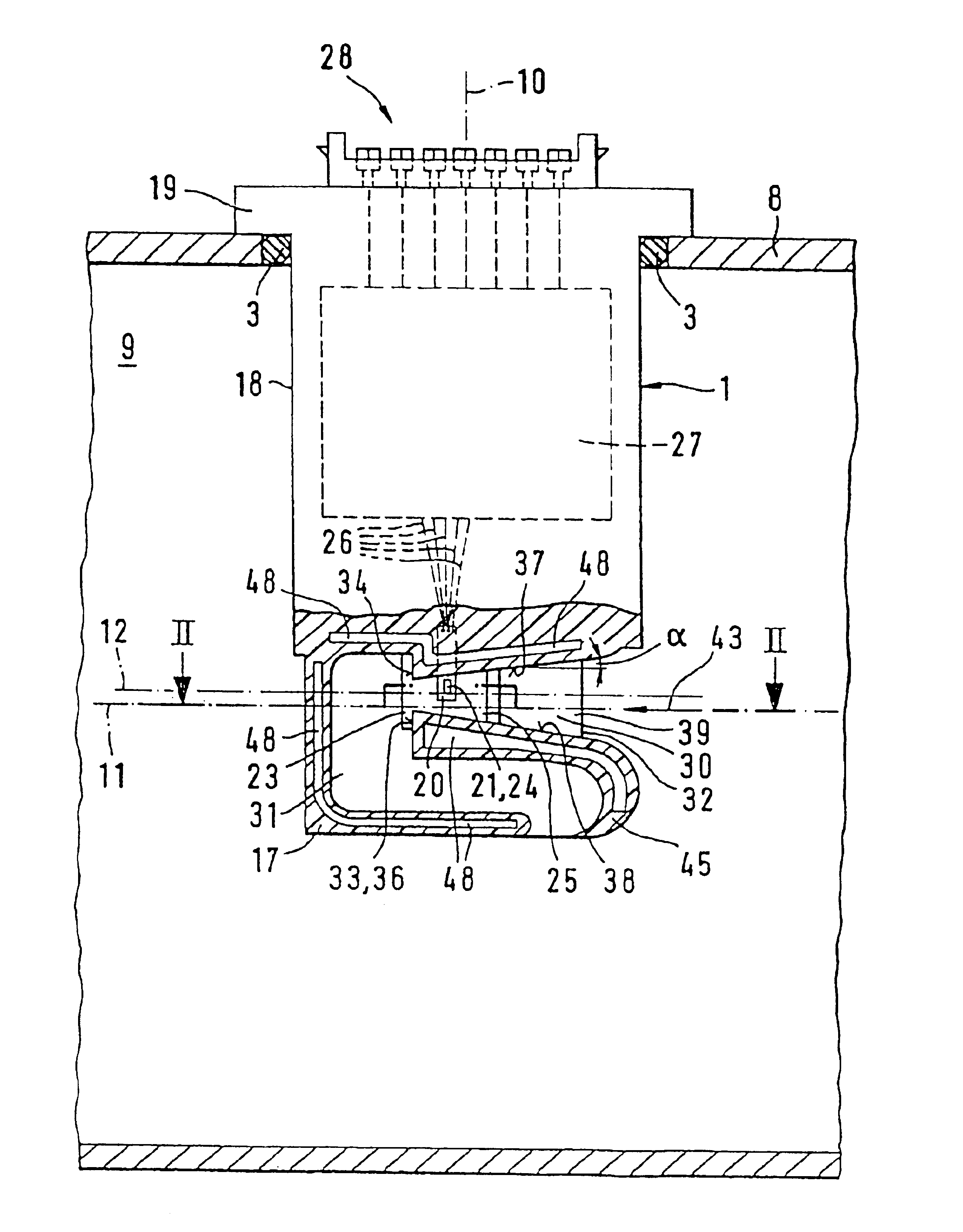 Device for measuring the mass of a flowing medium in an intake tube