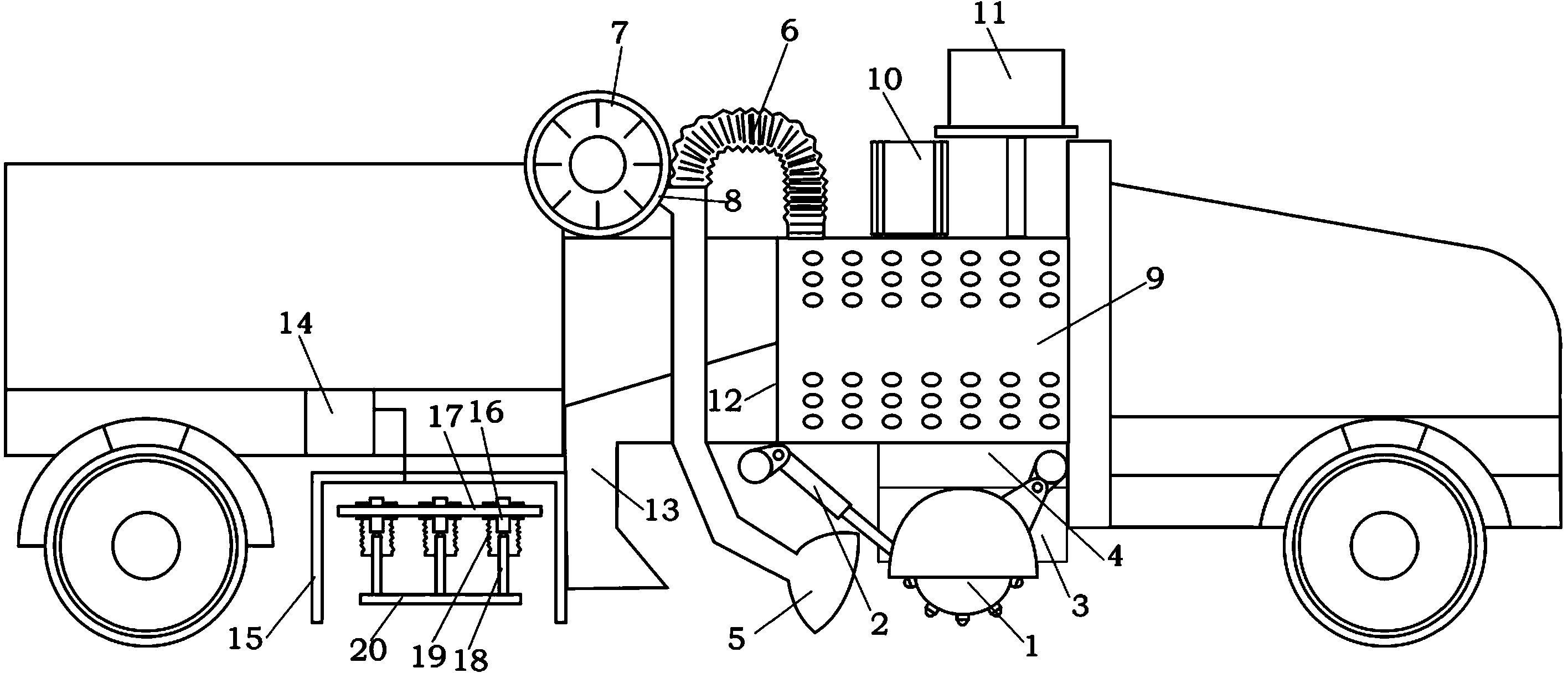 Bituminous pavement digging-milling-repairing integrated system device