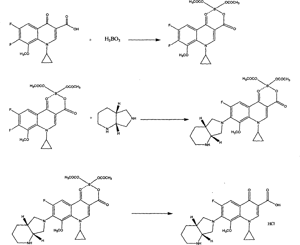 Preparation method of moxifloxacin hydrochloride