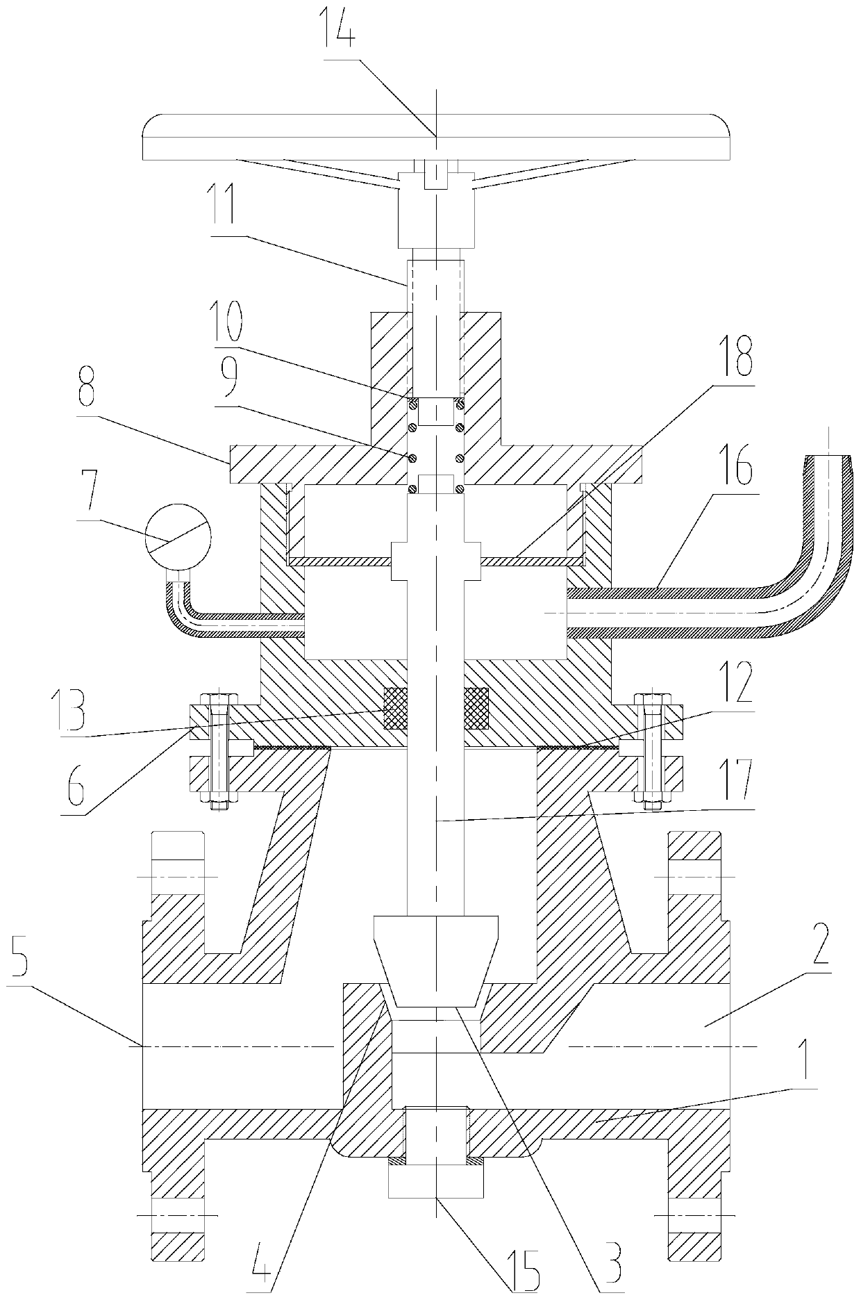 Automatic regulating device for water injection flow