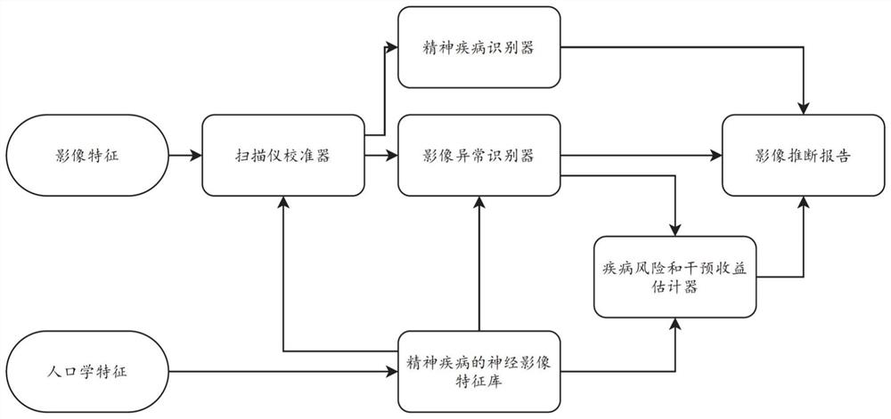 A system for realizing neuroimaging-assisted diagnosis and processing for mental diseases