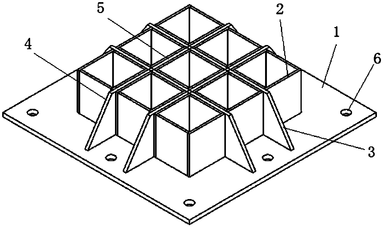 An exposed column foot node component for installing steel columns