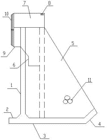 Arch-shaped counterfort vertical quay structure