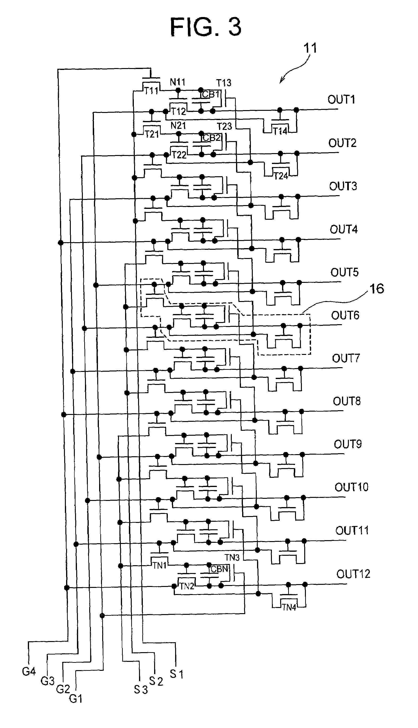 Scanning-line selecting circuit and display device using the same