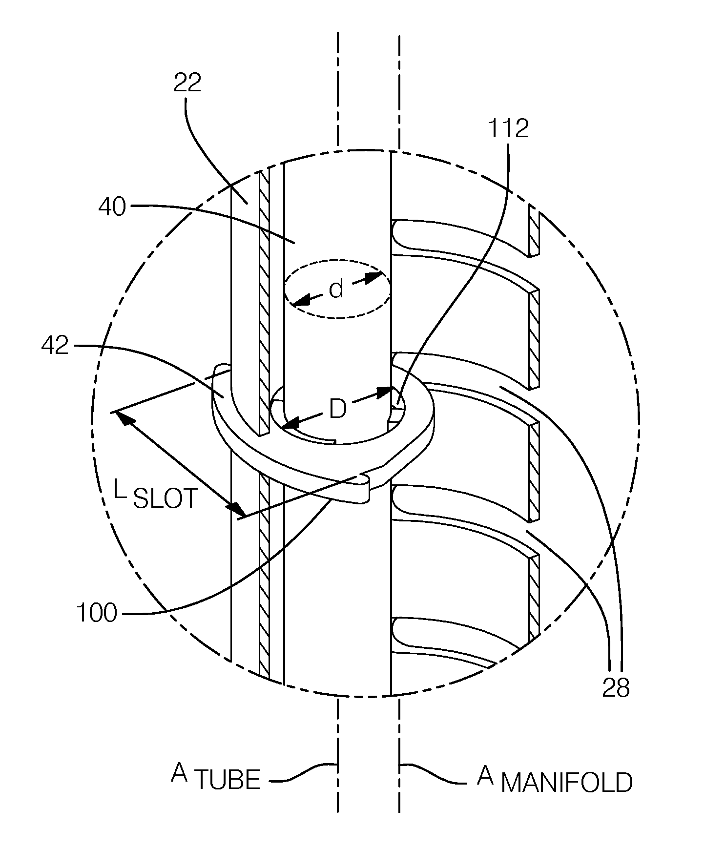 Heat exchanger assembly having a distributor tube retainer tab