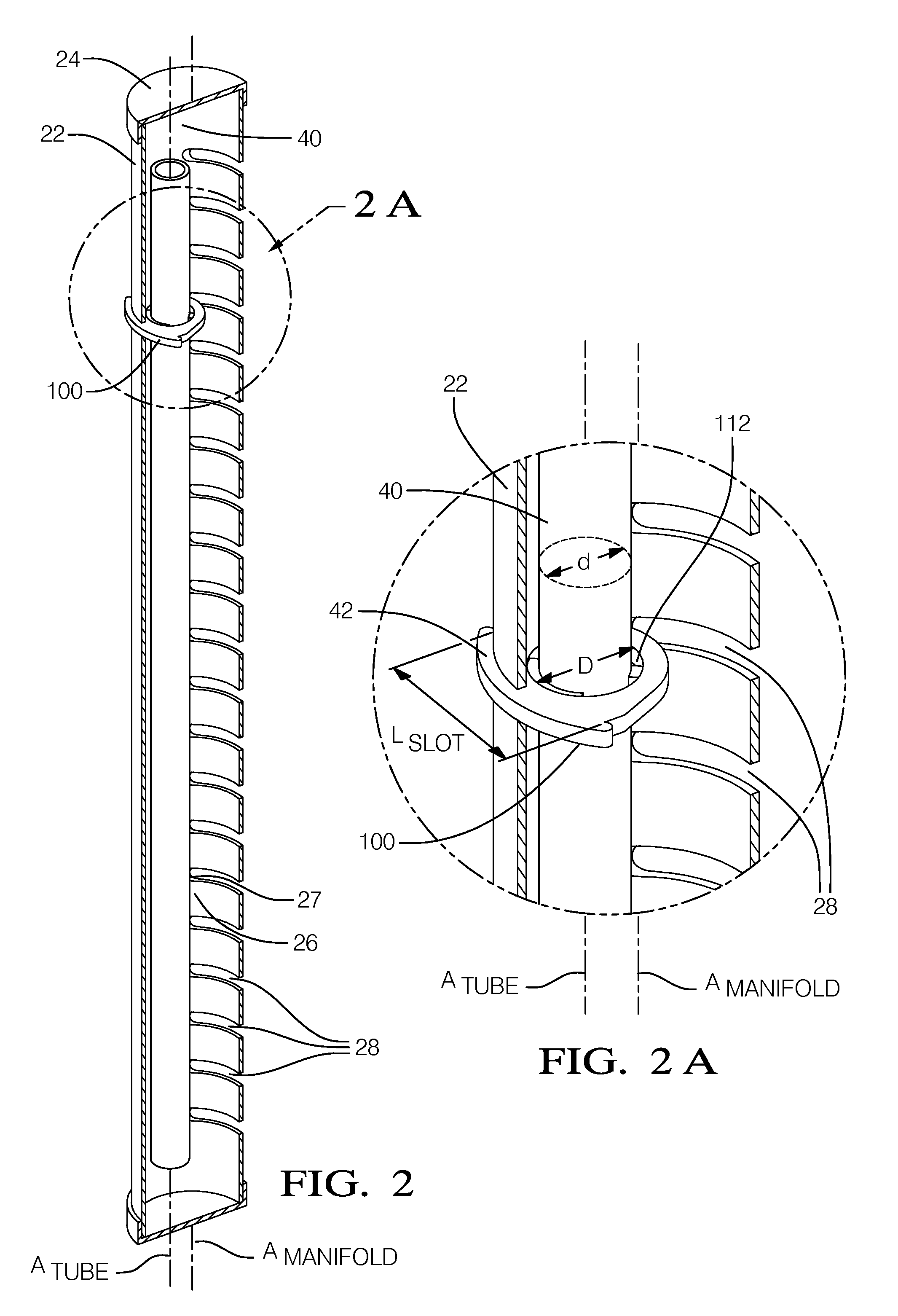 Heat exchanger assembly having a distributor tube retainer tab