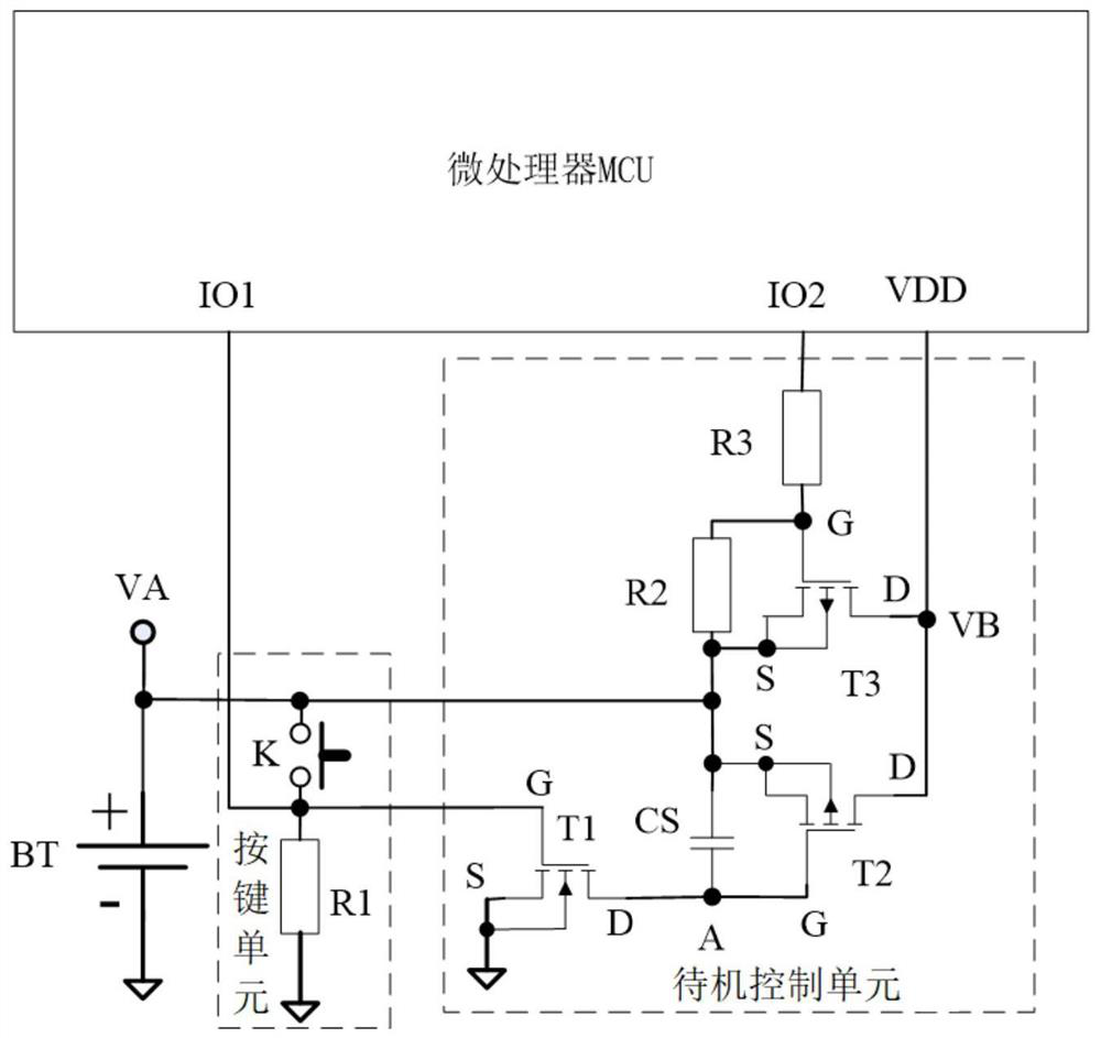 Zero power consumption standby control circuit and control method