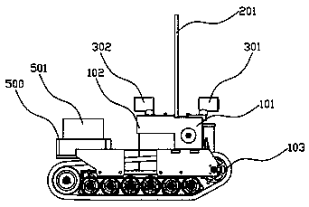 Obstacle breaking and demining robot