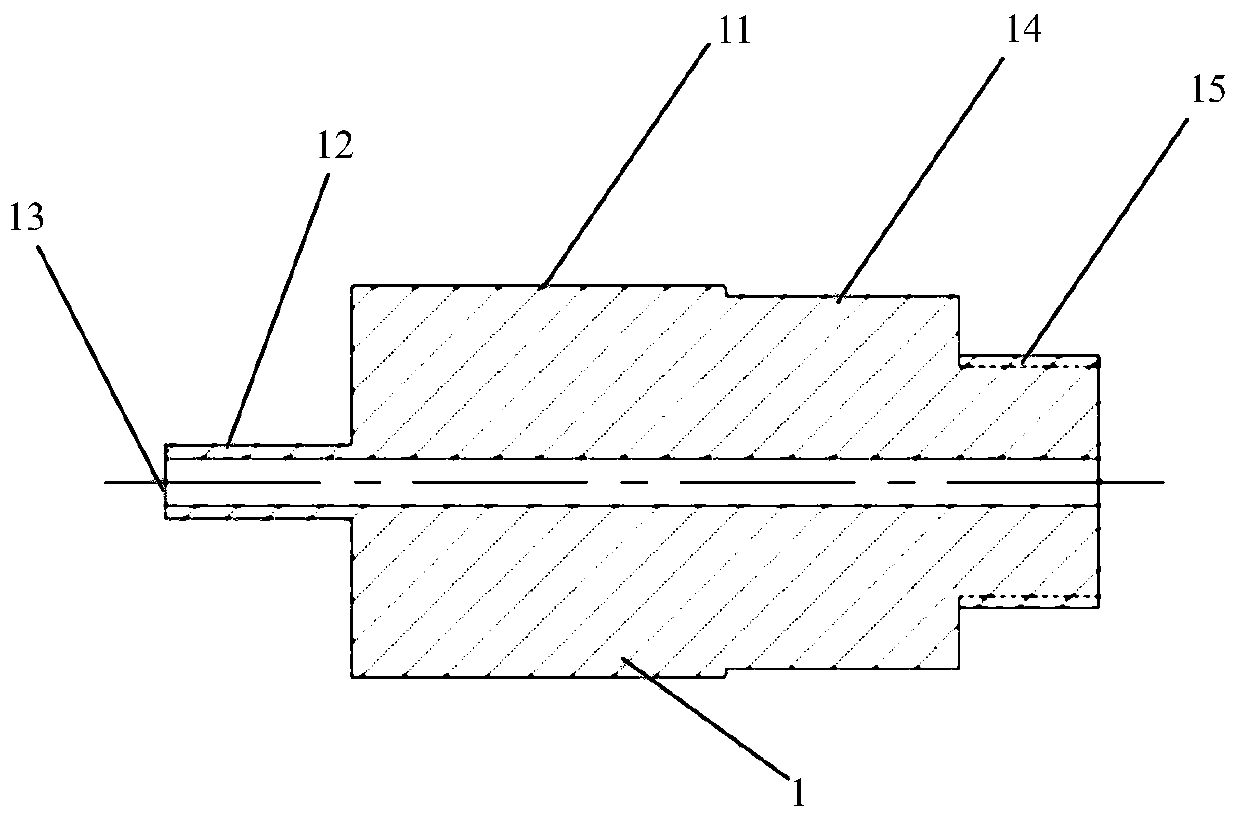 An air cannon test device and test method for accurately hitting the inner position of a narrow space