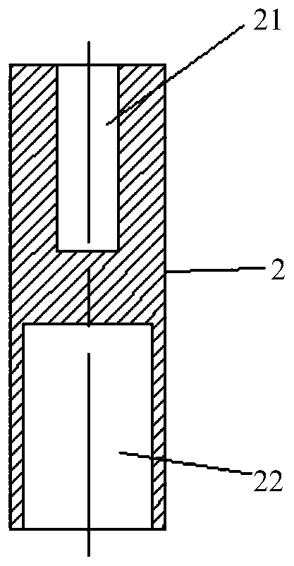 An air cannon test device and test method for accurately hitting the inner position of a narrow space