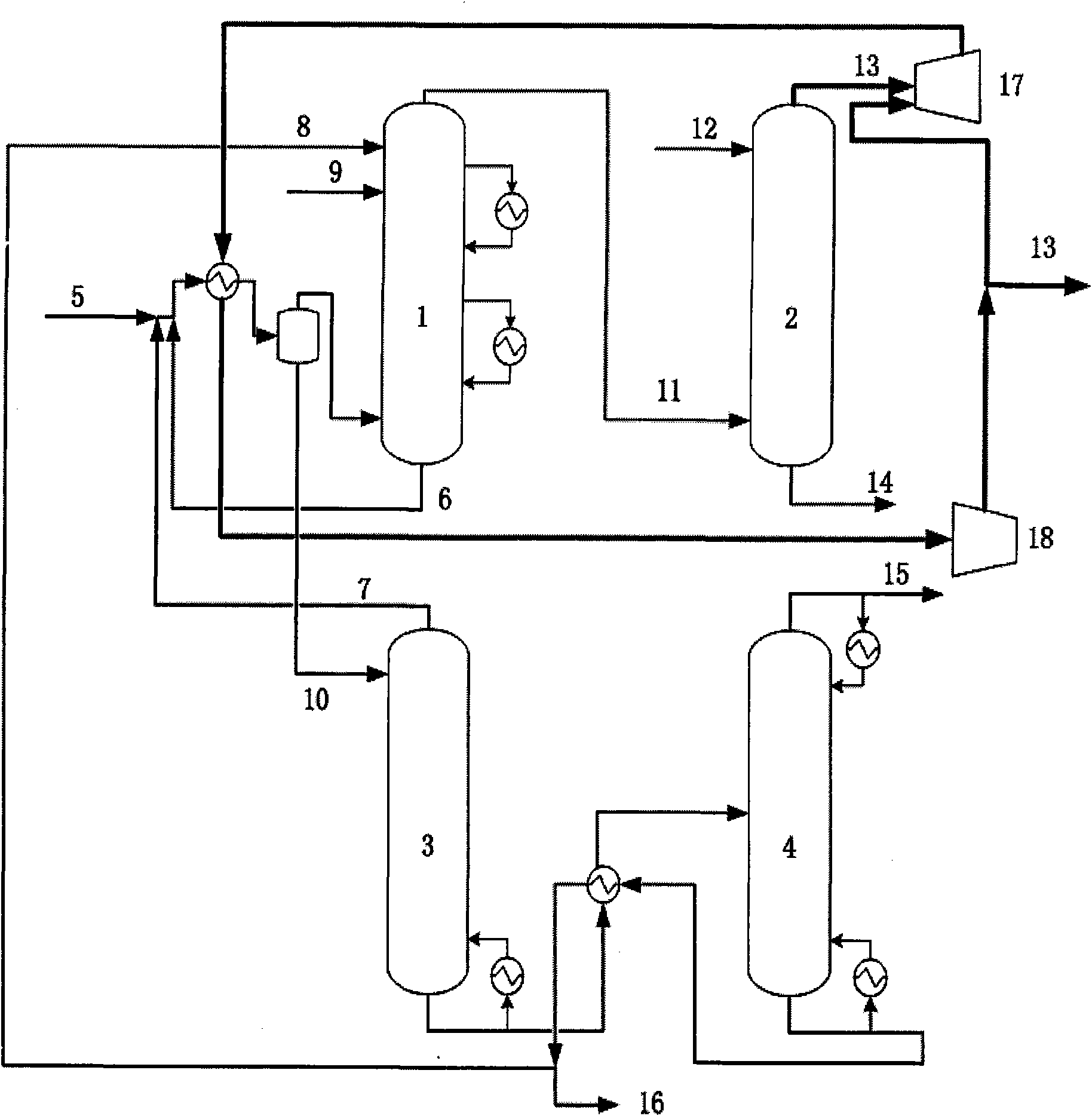 Method for improving yield of liquefied gas by downstream separation system of catalytic cracking device