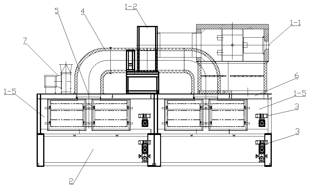 Oven structure for flocking machine