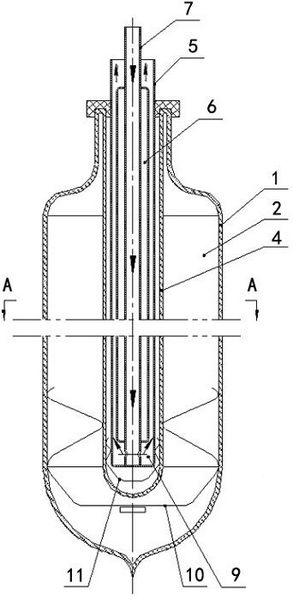 Medium and high temperature heat collecting tube for internal concentrated light and volume reduction solar energy and its manufacturing method