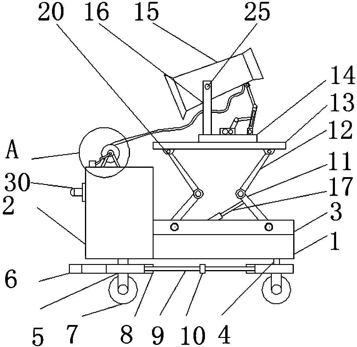 Earthwork dust settling device for building construction site