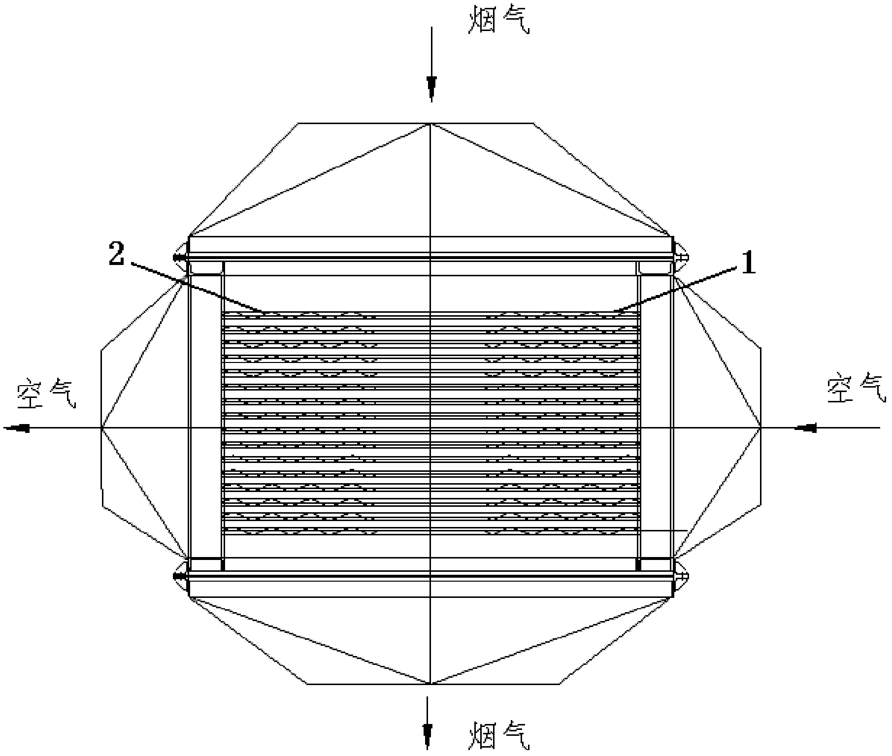 Glass tube air preheater