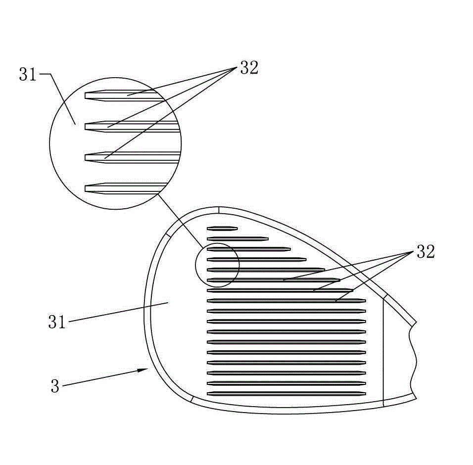 Golf ball iron rod batter side and method for machining groove of batter side