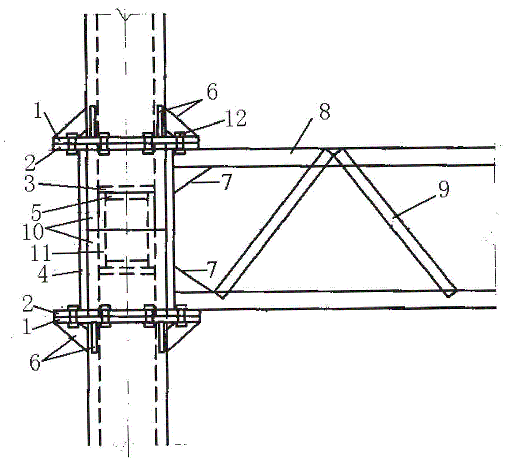 Flange joint structure of hinge pin for assembled cold forming sectional steel structural connection