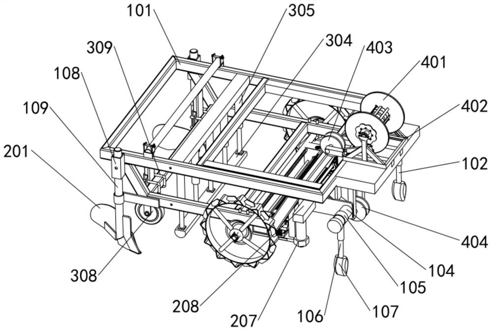 Mulching film and drip irrigation belt integrated intelligent laying system