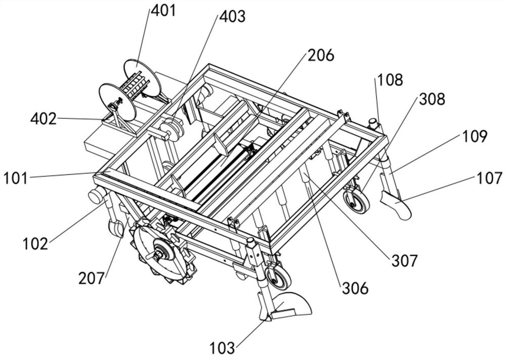 Mulching film and drip irrigation belt integrated intelligent laying system