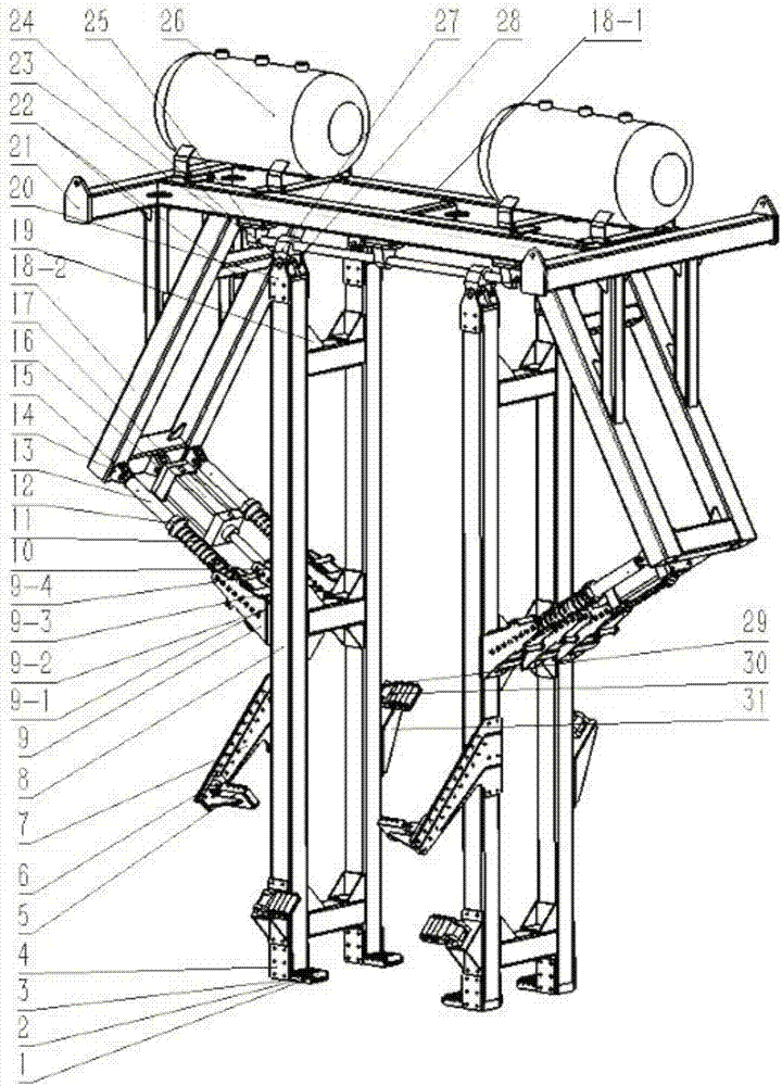 Packaging box drop test clamping device