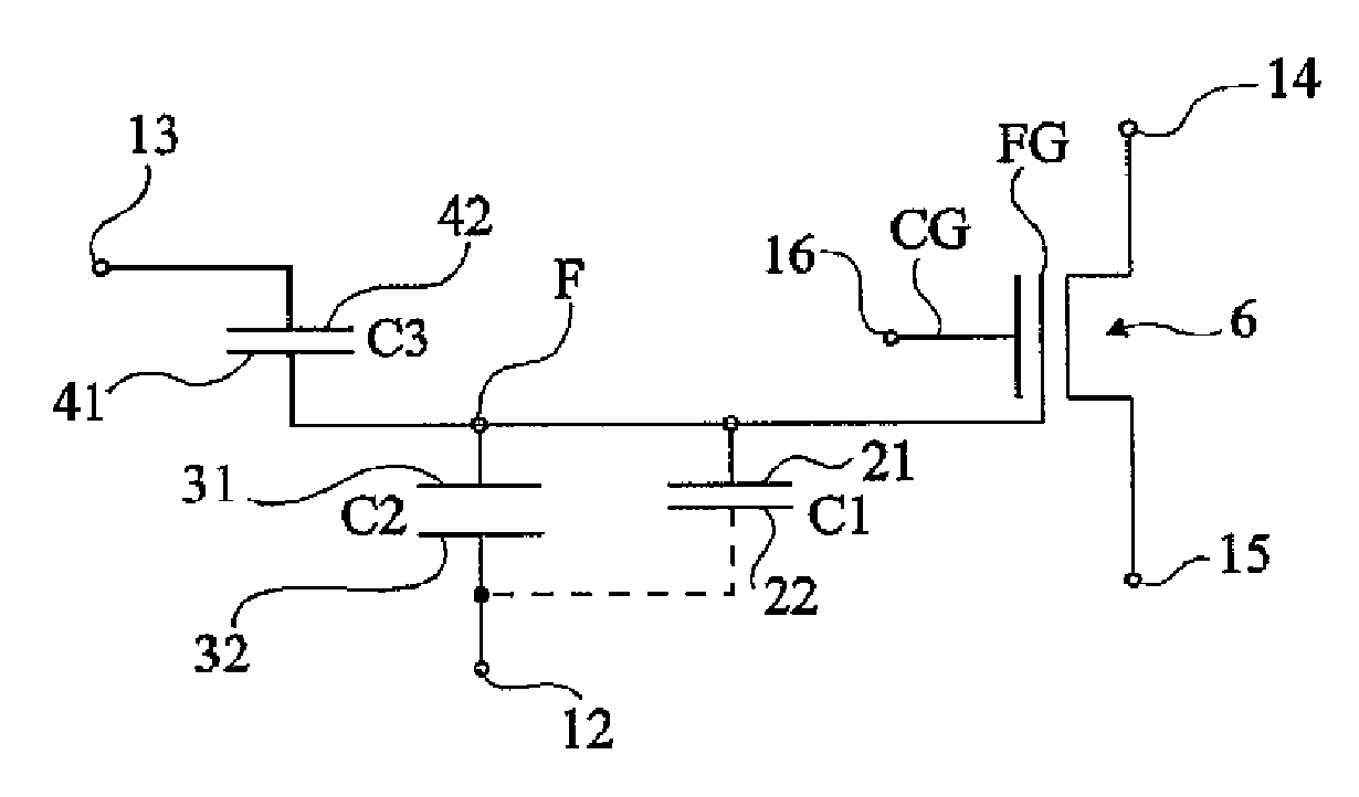 Charge retention circuit for a time measurement