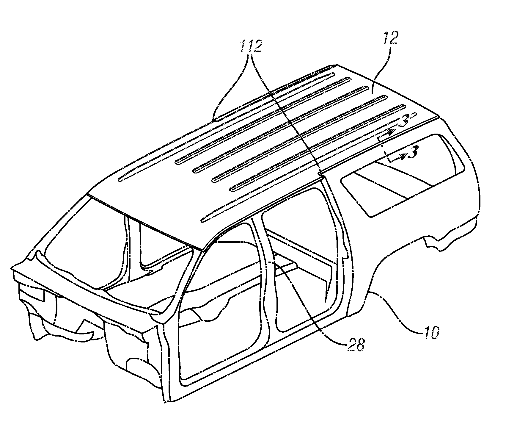 Aluminum roof panel for attachment to supporting steel vehicle body members