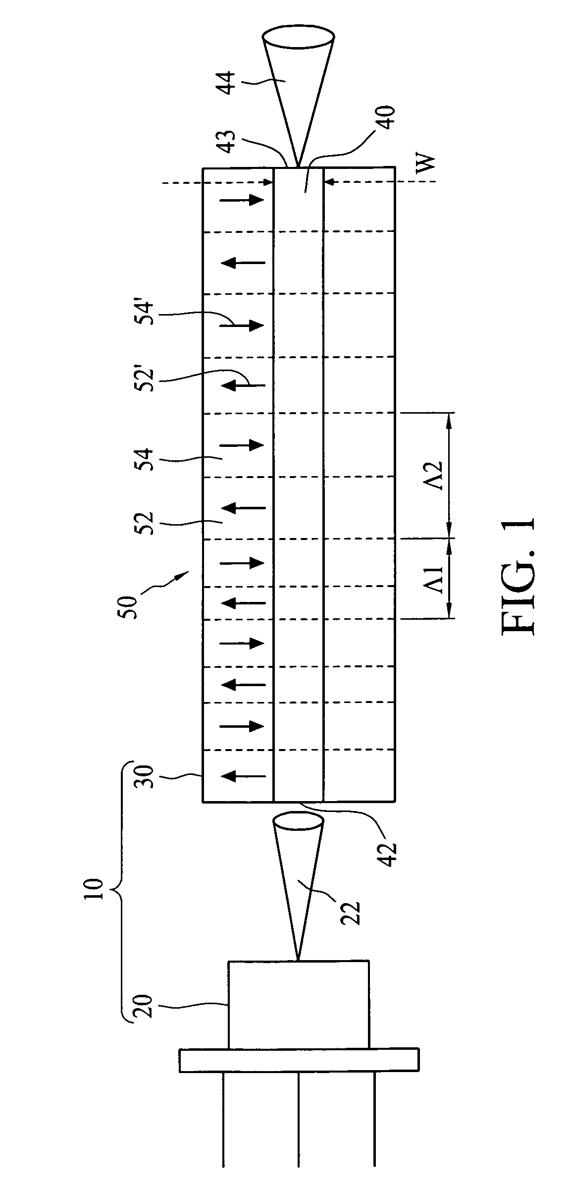 Light-generating apparatus with broadband pumping laser and quasi-phase matching waveguide