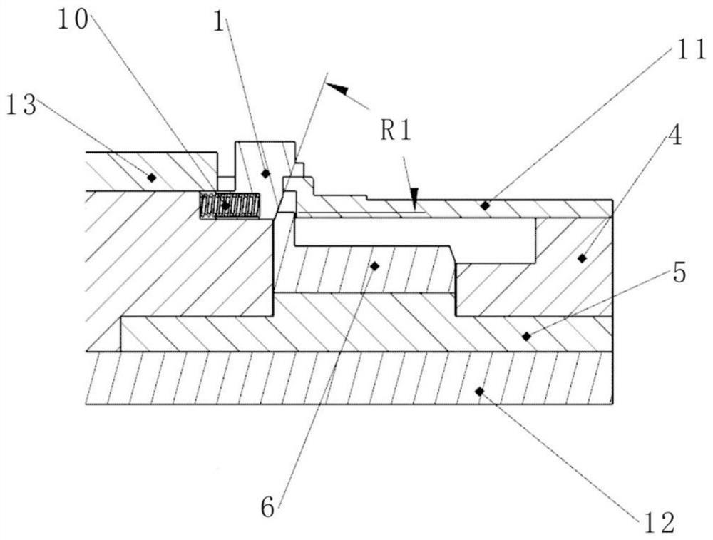 A mold assembly tool for a single blade wax mold of a turbine guide