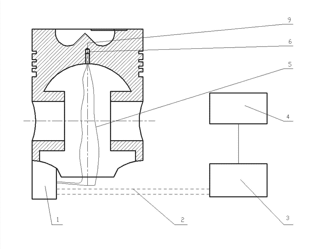 Transient temperature measuring system for diesel engine piston and measuring method thereof