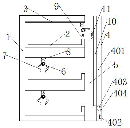 Storage frame allowing cloth to be taken