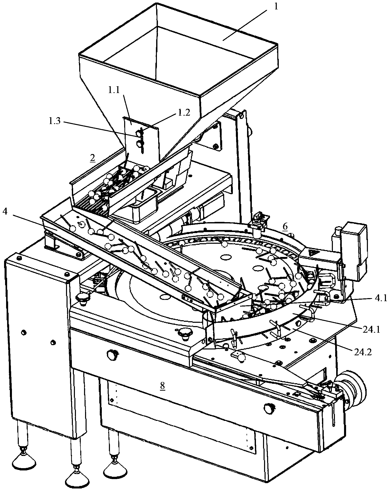 Loading disc of feeding conveying device of candy wrapping machine