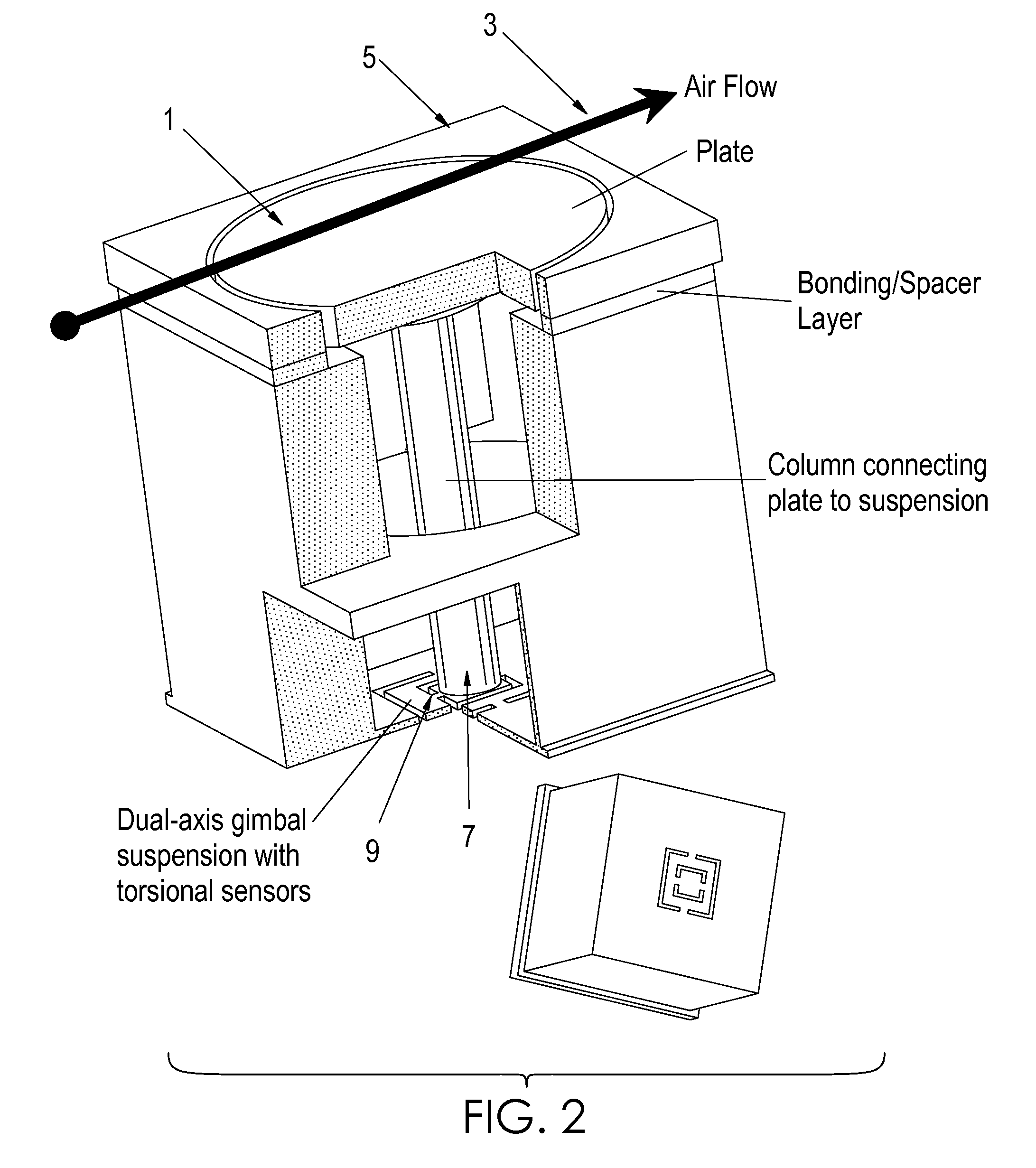 Two-axis direct fluid shear stress sensor