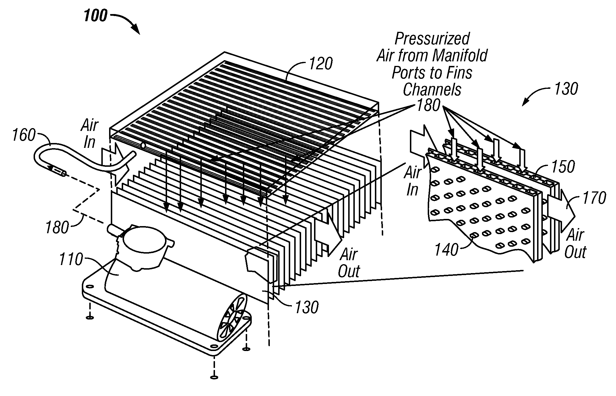 Blowerless heat exchanger based on micro-jet entrainment