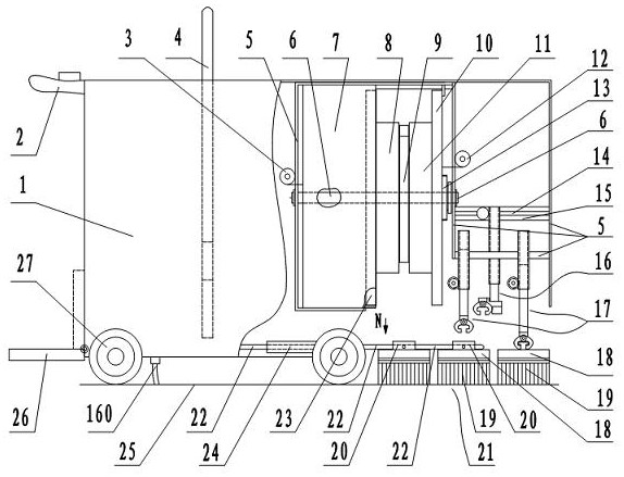 Automatic peripheral mop cleaning mopping vehicle