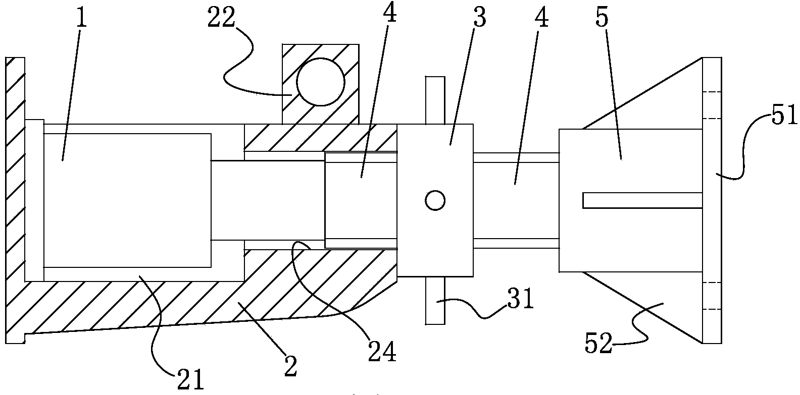 Prestress loading device connecting part