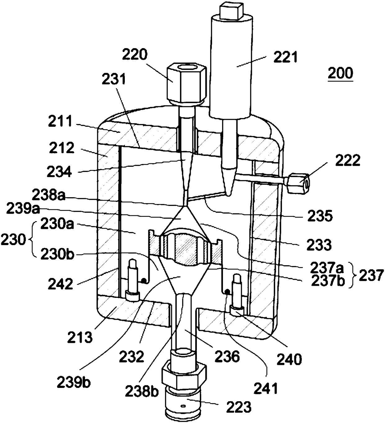 Liquid vaporizing device and semiconductor processing system using same