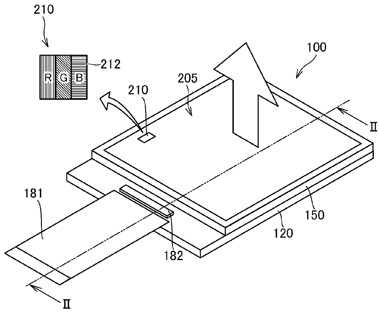 Organic electroluminescence display device having a conductive organic layer in contact with an upper electrode