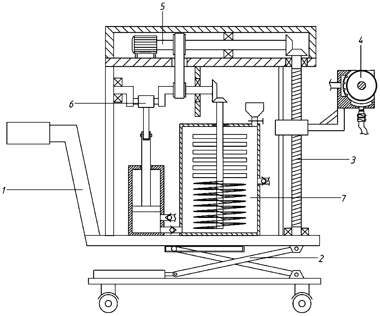 Indoor wall painting equipment based on lead screw movement