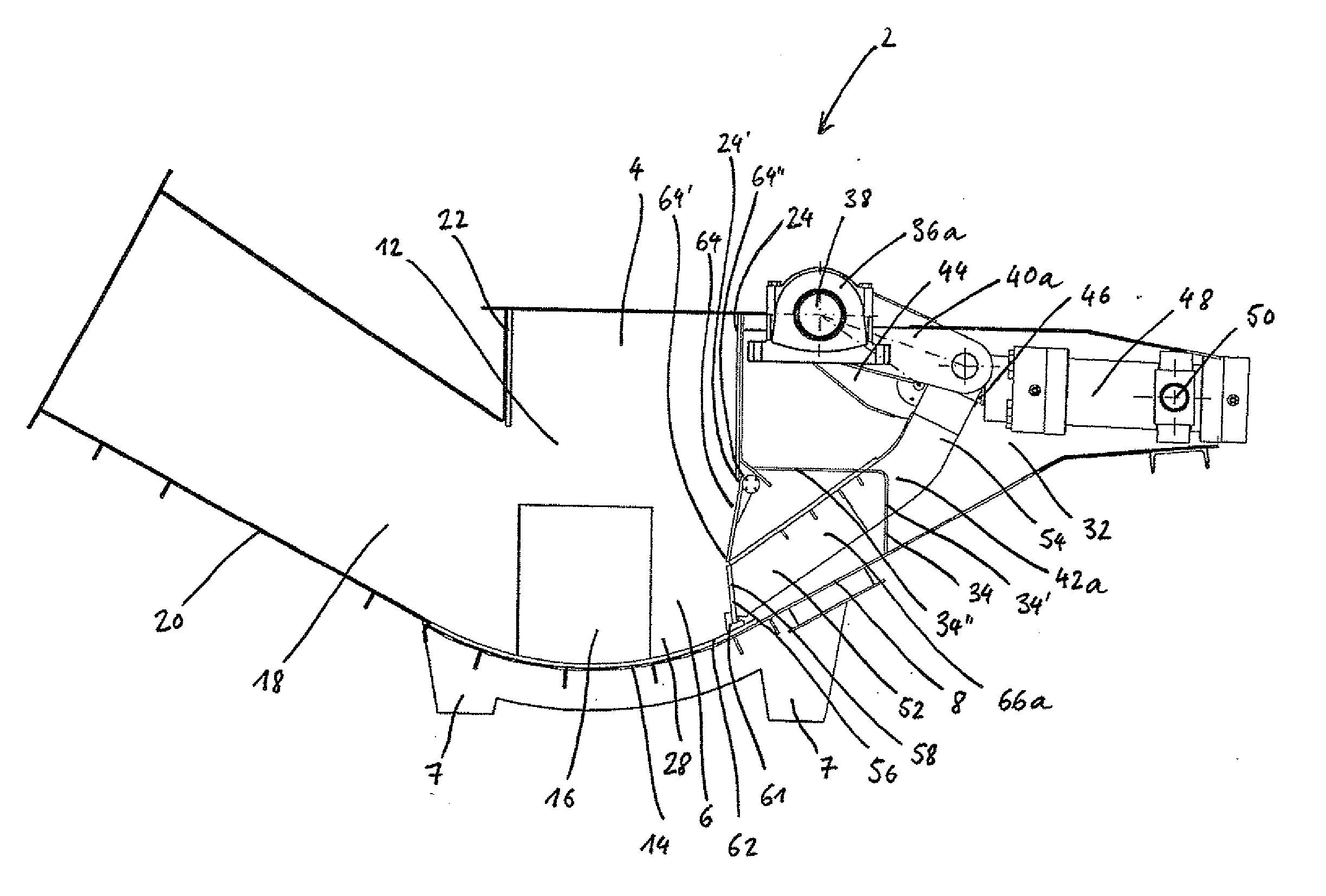 Slag remover for discharging combustion residues of an incineration plant