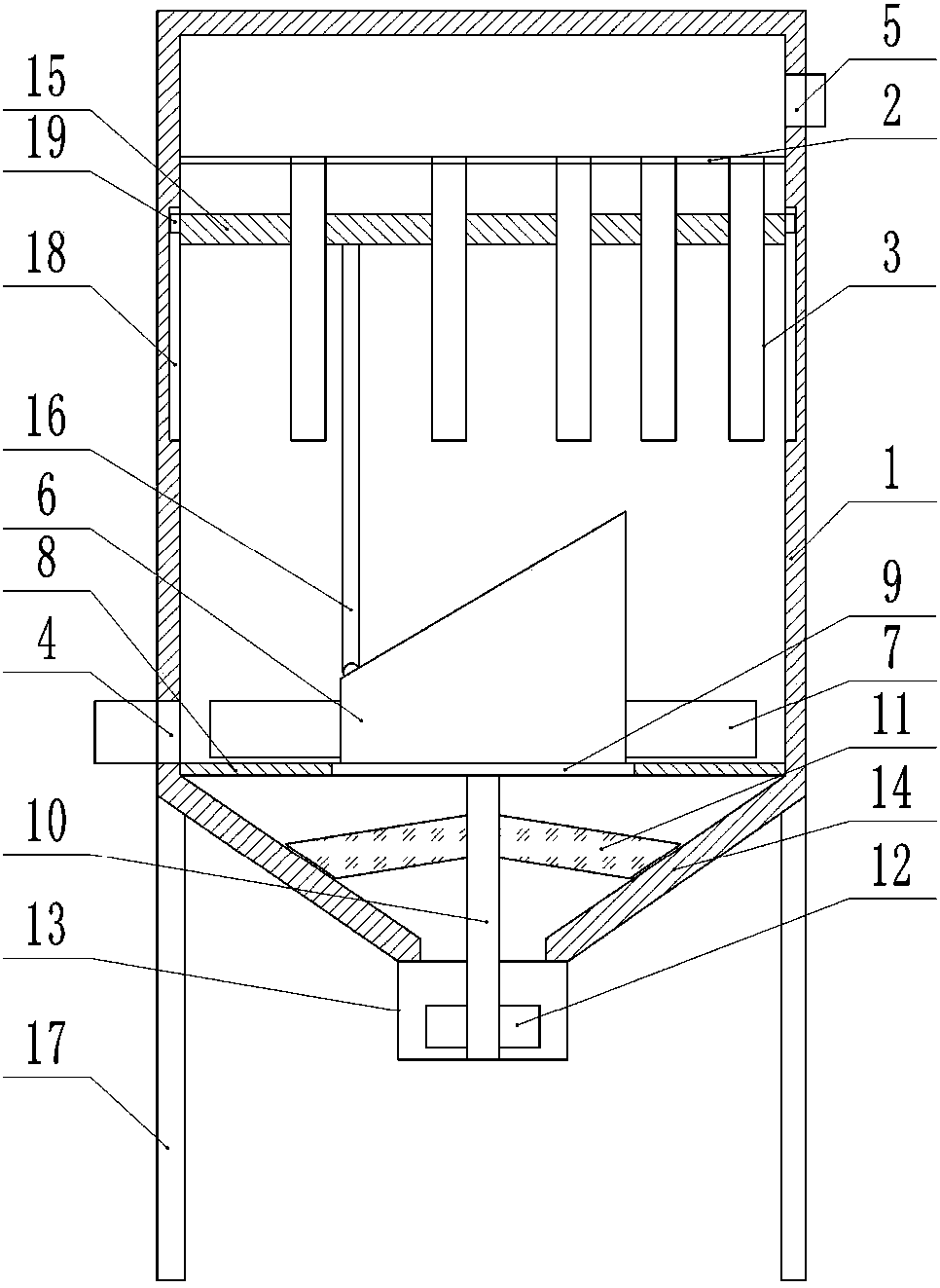 Negative pressure internal filter dust-removing equipment