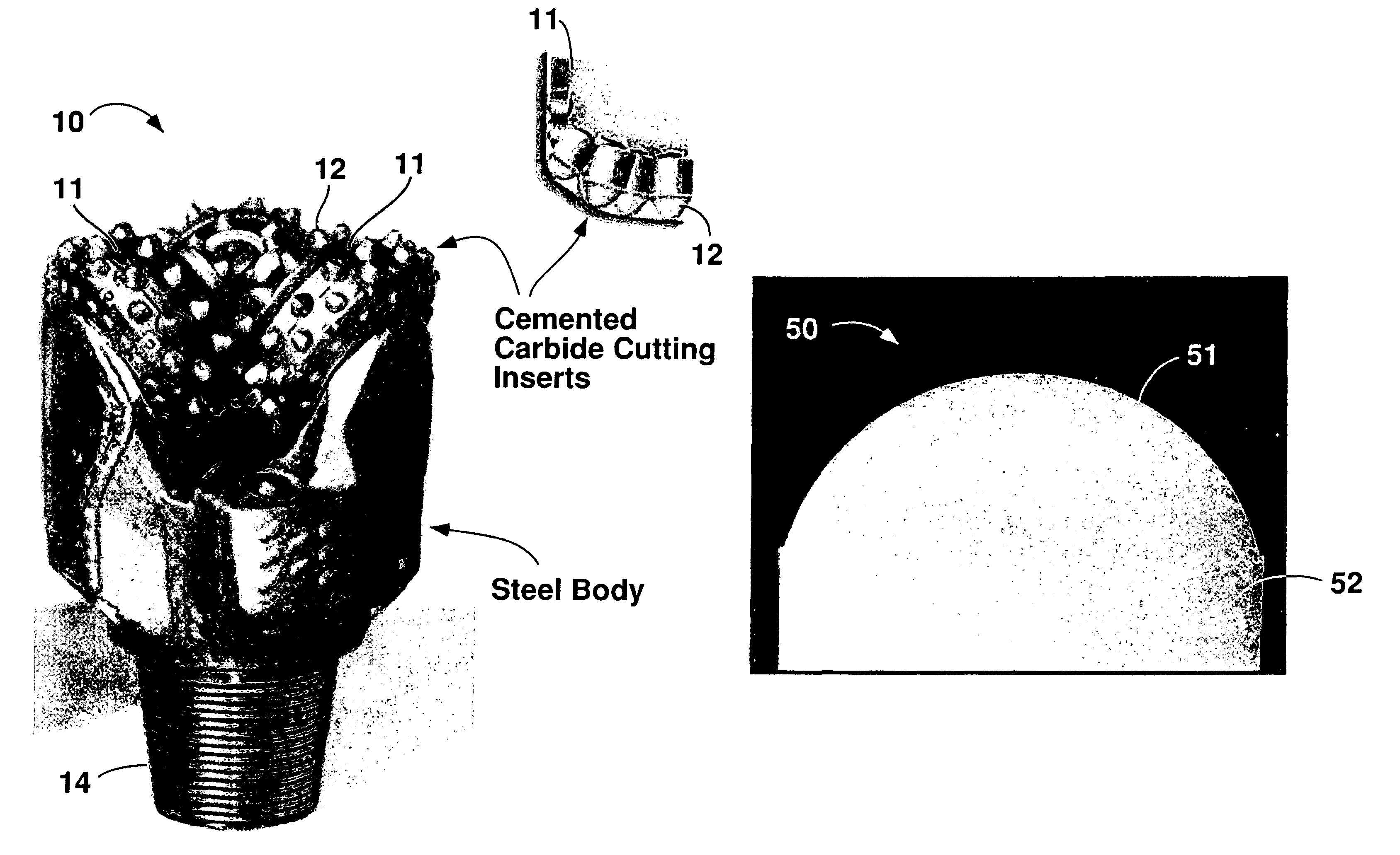 Cemented carbide inserts for earth-boring bits