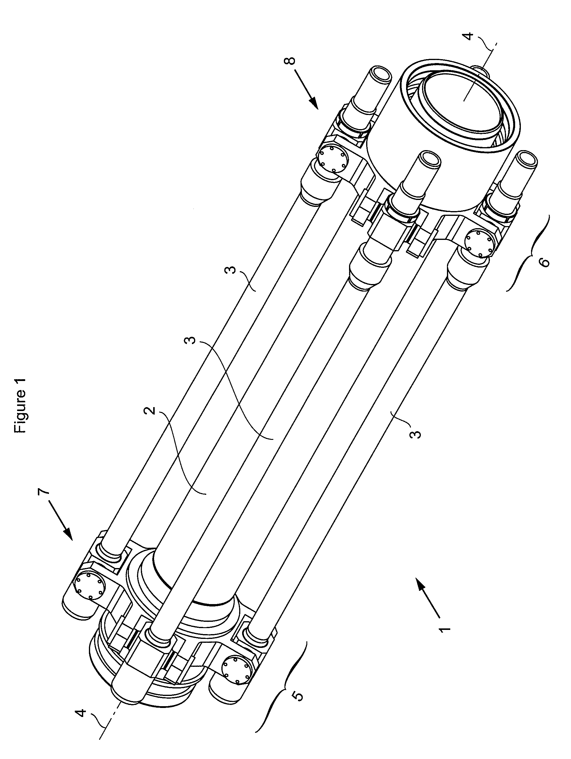 Riser pipe with auxiliary lines mounted on journals